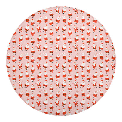 Cute Santa Claus Pattern Print Round Blanket