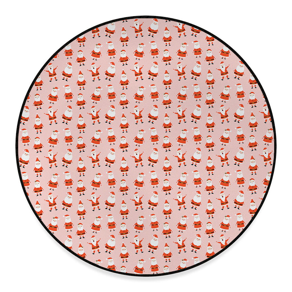 Cute Santa Claus Pattern Print Round Floor Mat