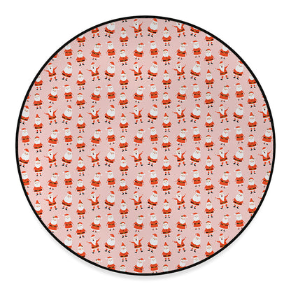 Cute Santa Claus Pattern Print Round Floor Mat