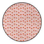 Cute Santa Claus Pattern Print Round Floor Mat