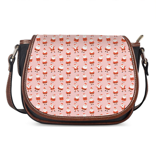 Cute Santa Claus Pattern Print Saddle Bag