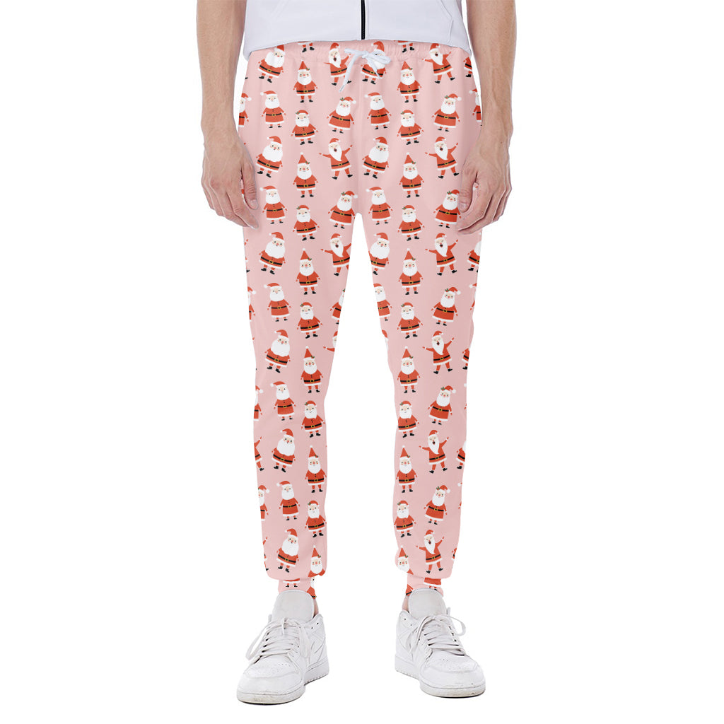 Cute Santa Claus Pattern Print Scuba Joggers