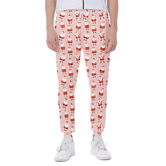 Cute Santa Claus Pattern Print Scuba Joggers