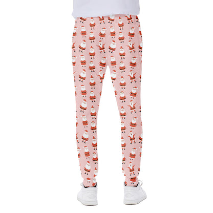 Cute Santa Claus Pattern Print Scuba Joggers
