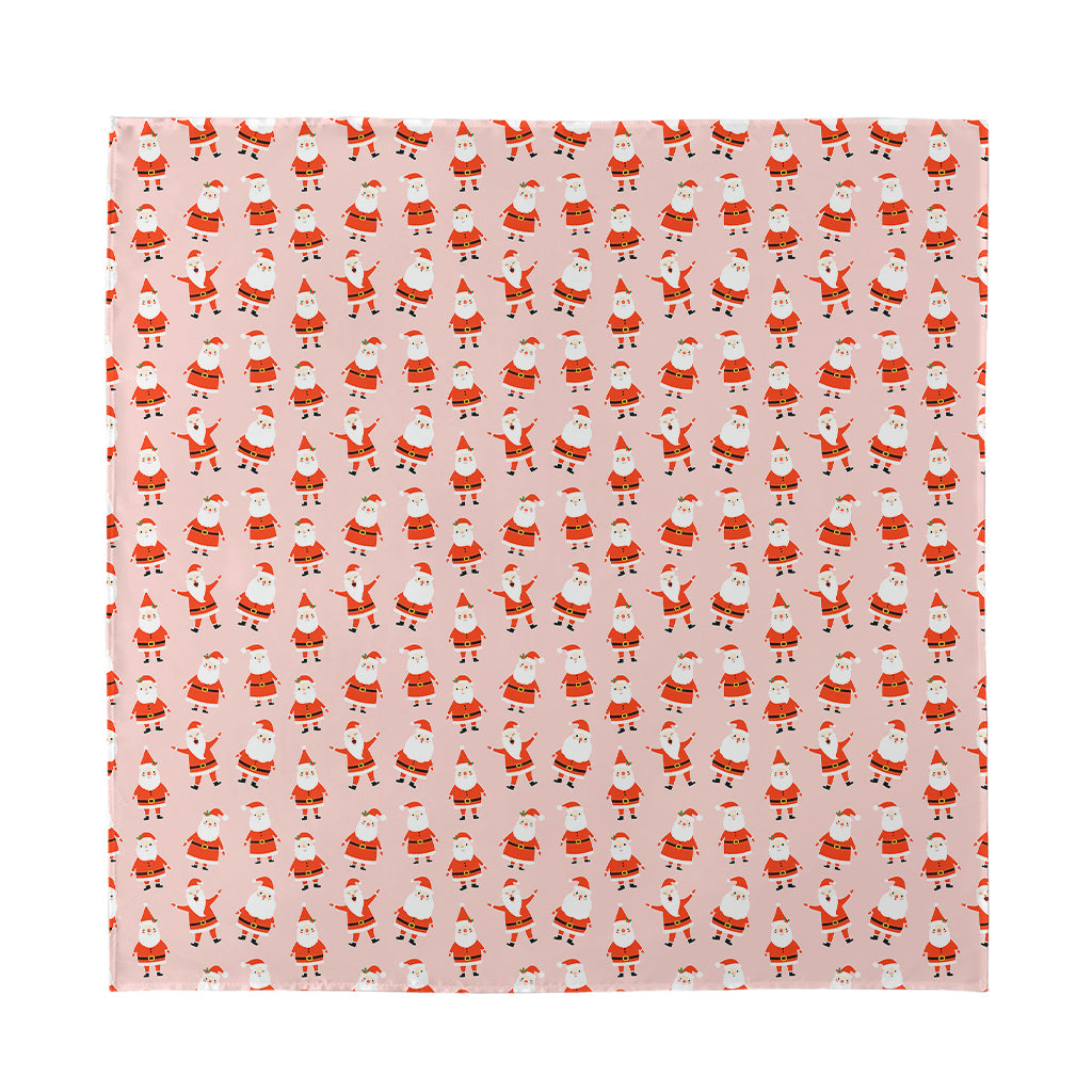 Cute Santa Claus Pattern Print Silk Bandana