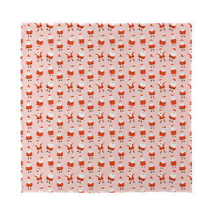 Cute Santa Claus Pattern Print Silk Bandana