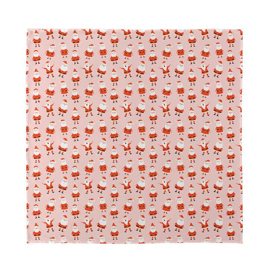 Cute Santa Claus Pattern Print Silk Bandana