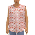 Cute Santa Claus Pattern Print Sleeveless Baseball Jersey