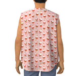 Cute Santa Claus Pattern Print Sleeveless Baseball Jersey