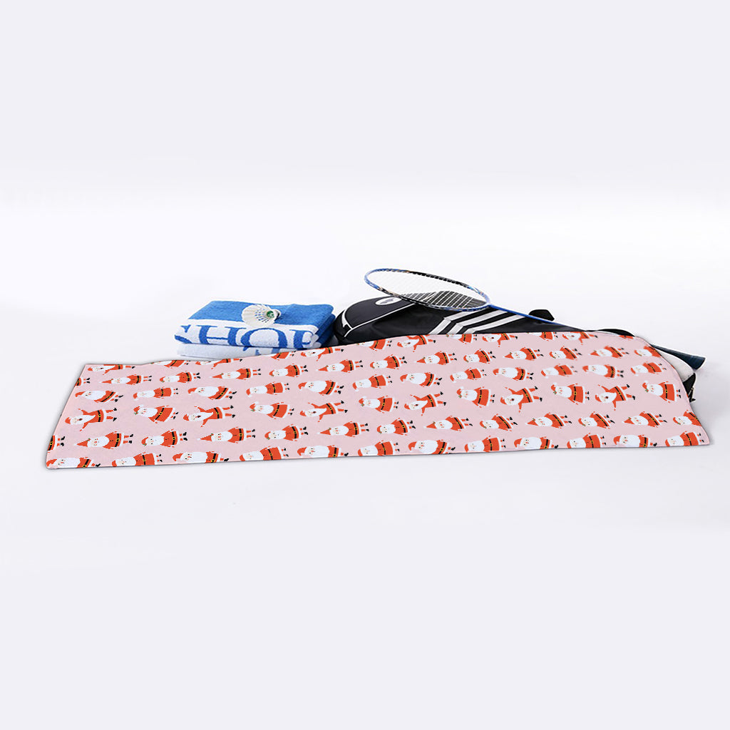 Cute Santa Claus Pattern Print Sports Towel