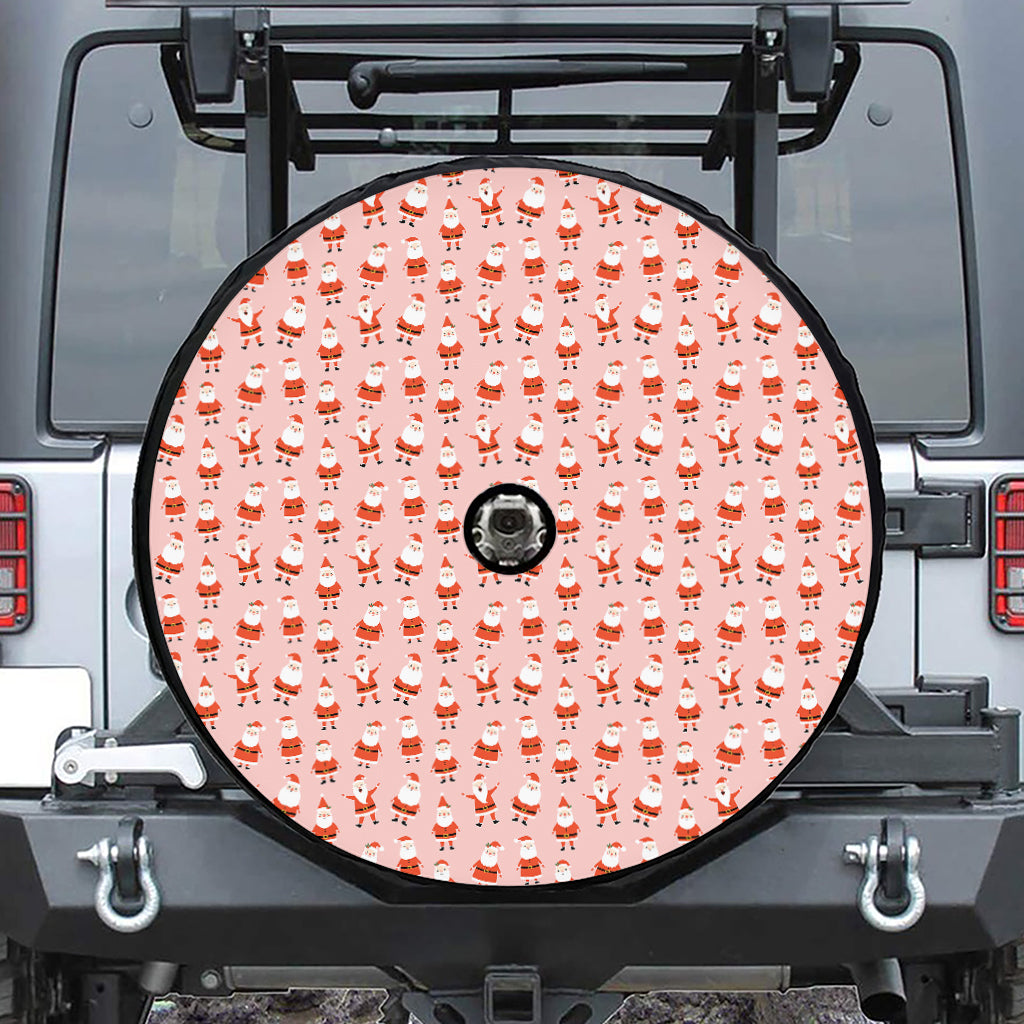 Cute Santa Claus Pattern Print Tire Cover With Camera Hole