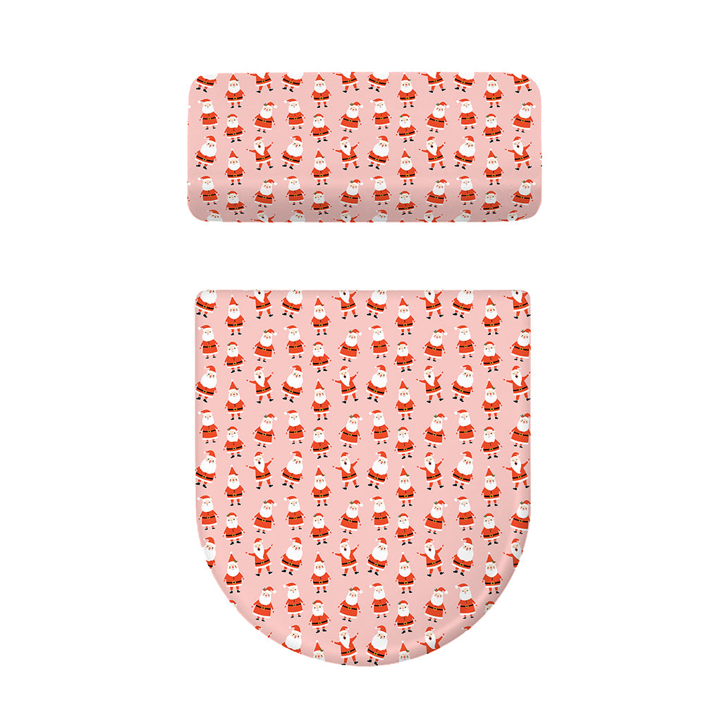 Cute Santa Claus Pattern Print Toilet Lid And Tank Cover Set