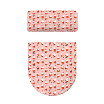 Cute Santa Claus Pattern Print Toilet Lid And Tank Cover Set