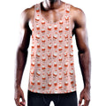Cute Santa Claus Pattern Print Men's Workout Tank Top