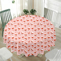 Cute Santa Claus Pattern Print Waterproof Round Tablecloth