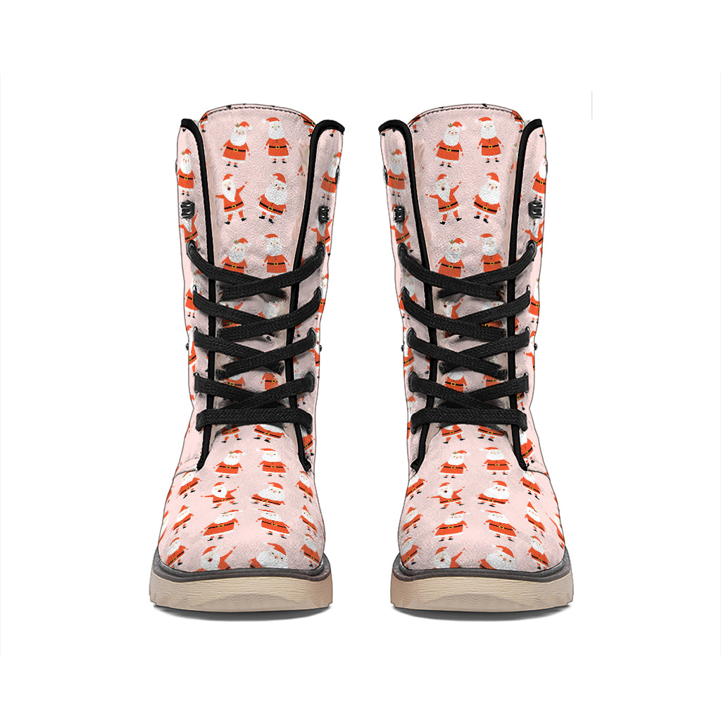Cute Santa Claus Pattern Print Winter Boots