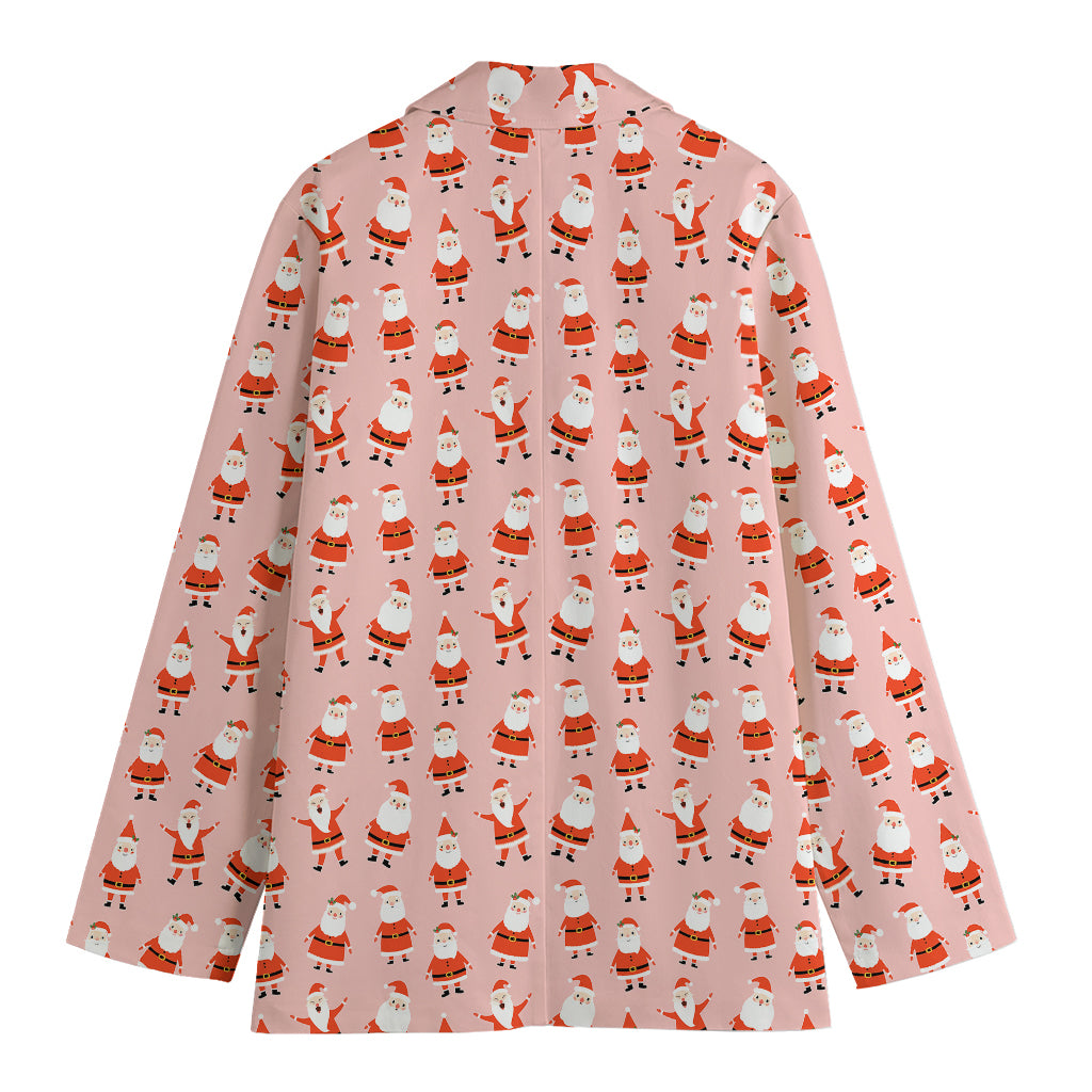 Cute Santa Claus Pattern Print Women's Blazer