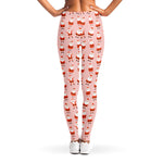 Cute Santa Claus Pattern Print Women's Leggings