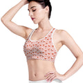 Cute Santa Claus Pattern Print Women's Sports Bra