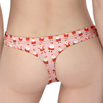 Cute Santa Claus Pattern Print Women's Thong