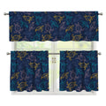 Cute Sea Turtle Pattern Print 3 Piece Kitchen Curtains