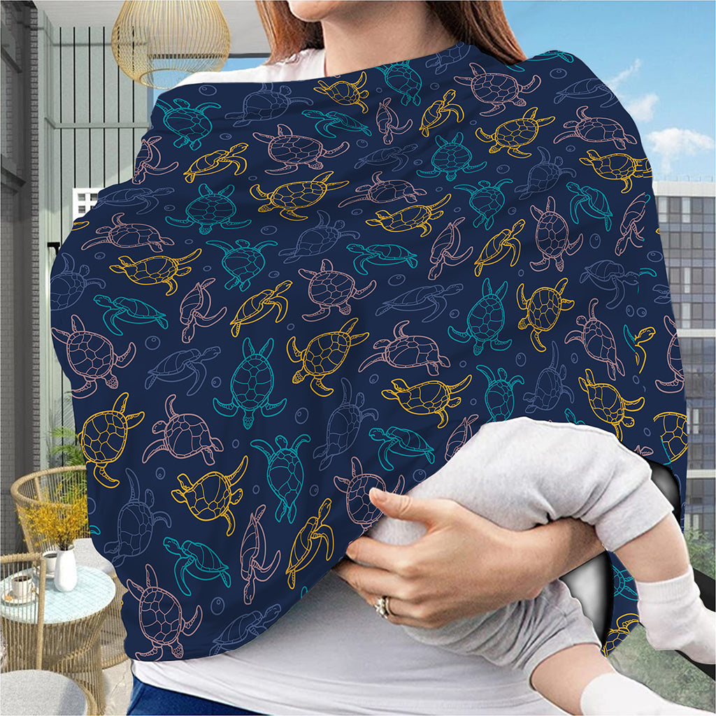 Cute Sea Turtle Pattern Print Baby Seat Cover