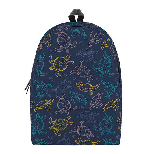 Cute Sea Turtle Pattern Print Backpack