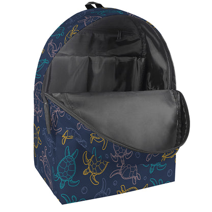 Cute Sea Turtle Pattern Print Backpack