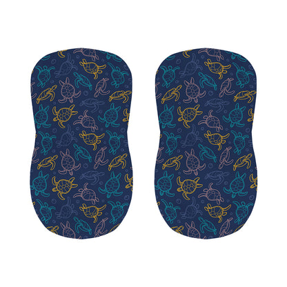 Cute Sea Turtle Pattern Print Bar Stool Covers