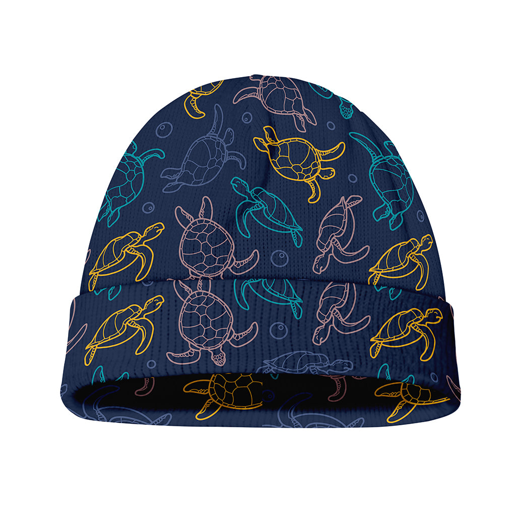 Cute Sea Turtle Pattern Print Beanie