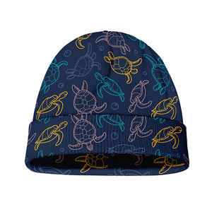 Cute Sea Turtle Pattern Print Beanie