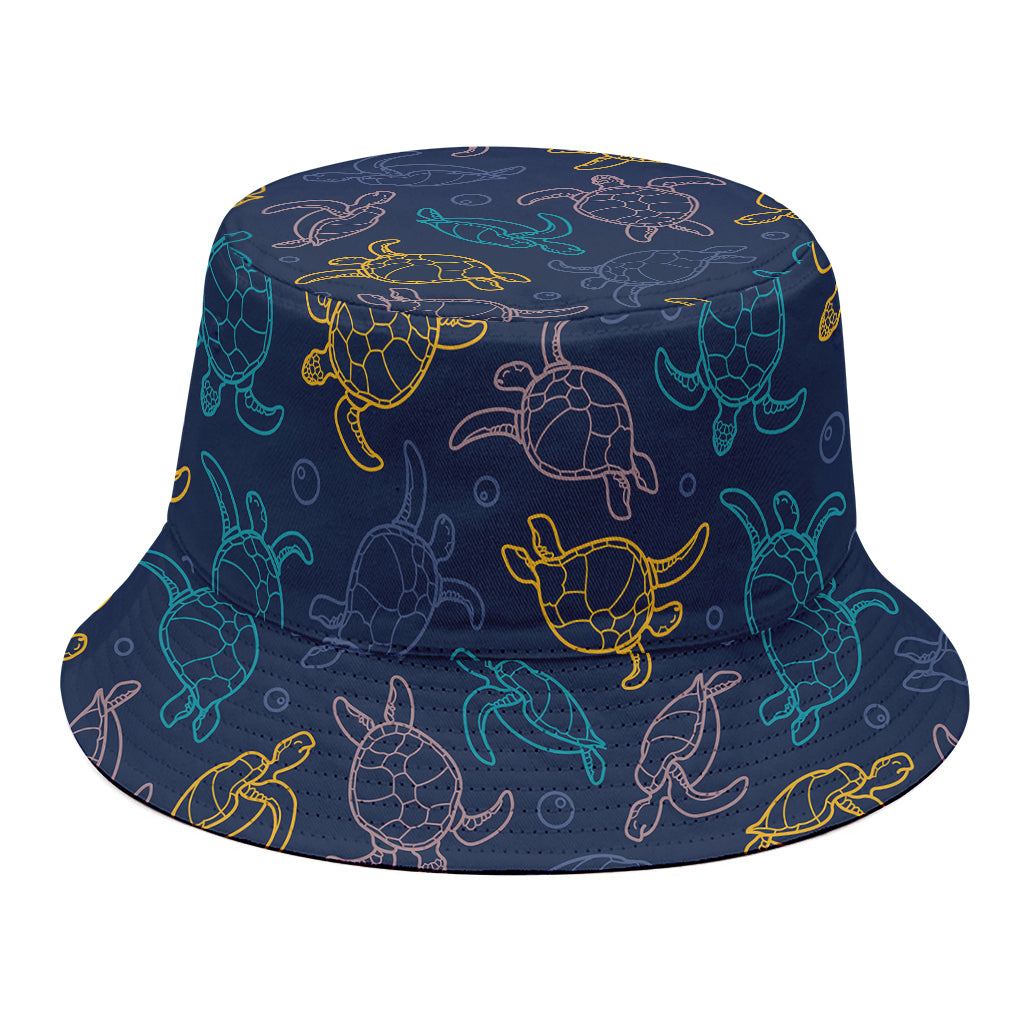 Cute Sea Turtle Pattern Print Bucket Hat