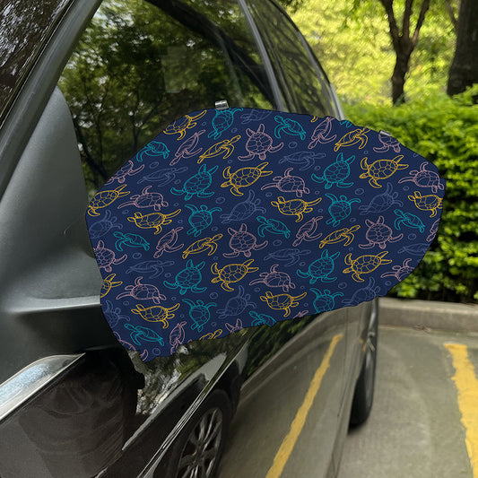 Cute Sea Turtle Pattern Print Car Side Mirror Covers