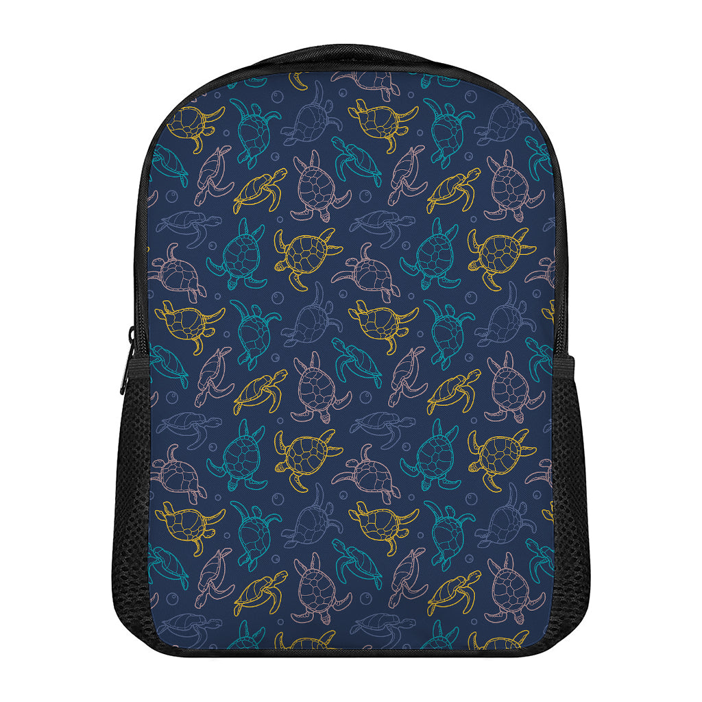 Cute Sea Turtle Pattern Print Casual Backpack