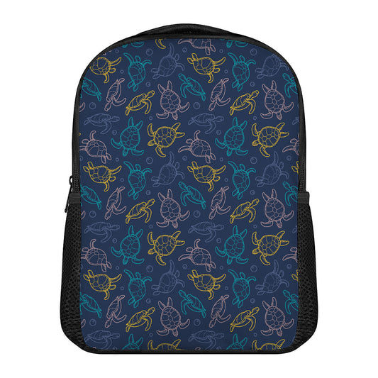 Cute Sea Turtle Pattern Print Casual Backpack