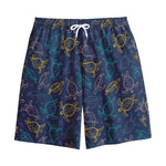 Cute Sea Turtle Pattern Print Cotton Shorts