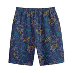 Cute Sea Turtle Pattern Print Cotton Shorts