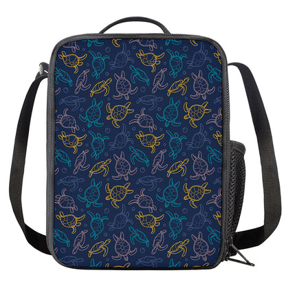 Cute Sea Turtle Pattern Print Crossbody Lunch Bag