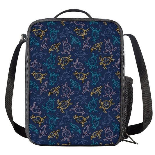 Cute Sea Turtle Pattern Print Crossbody Lunch Bag