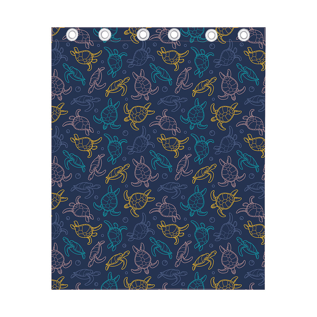 Cute Sea Turtle Pattern Print Curtain