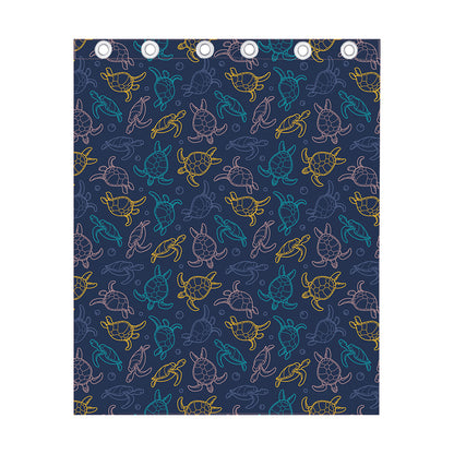 Cute Sea Turtle Pattern Print Curtain