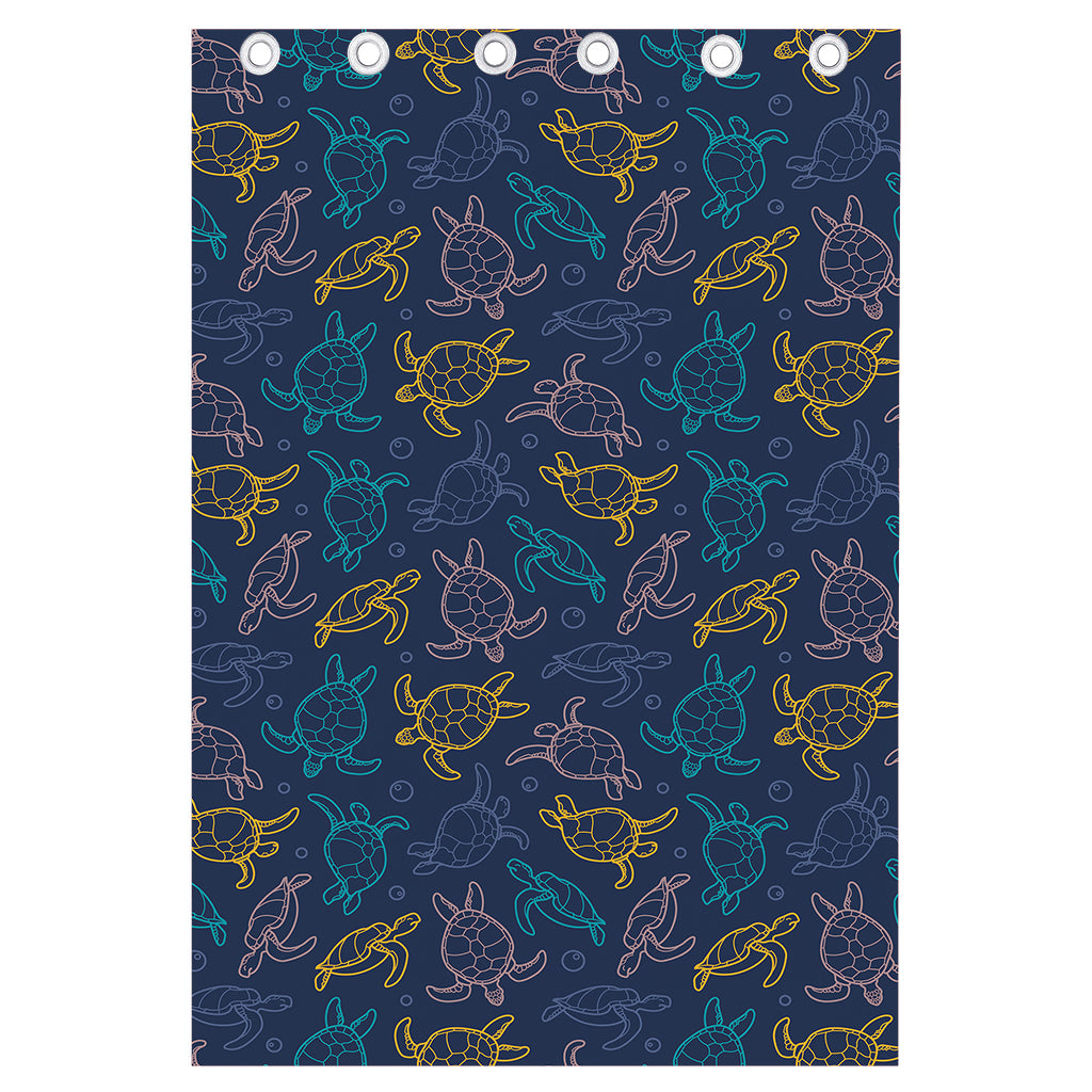 Cute Sea Turtle Pattern Print Curtain