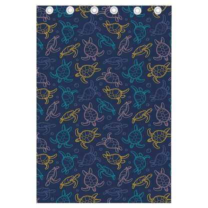 Cute Sea Turtle Pattern Print Curtain