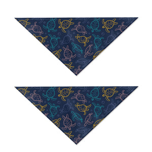 Cute Sea Turtle Pattern Print Dog Bandana