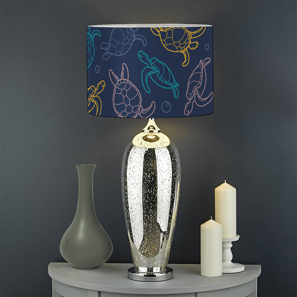 Cute Sea Turtle Pattern Print Drum Lamp Shade