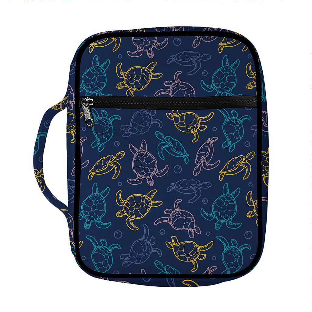 Cute Sea Turtle Pattern Print Front Pocket Bible Bag