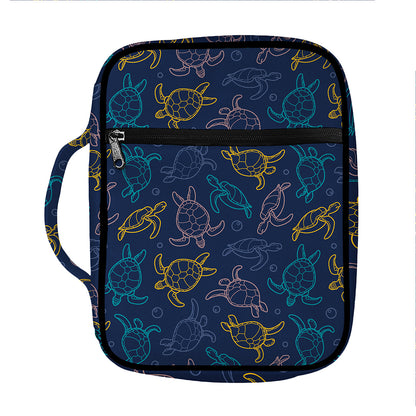 Cute Sea Turtle Pattern Print Front Pocket Bible Bag