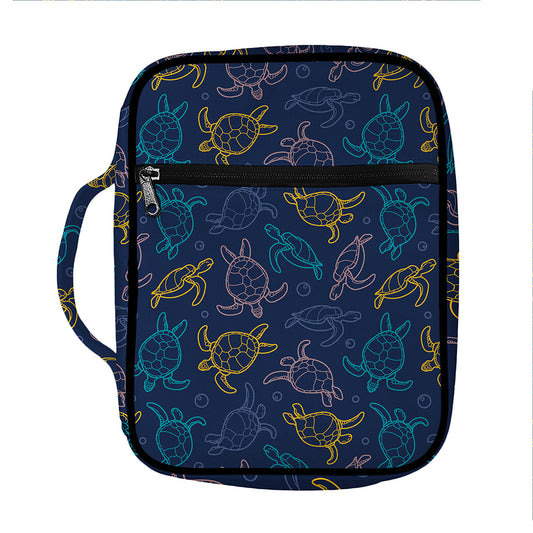 Cute Sea Turtle Pattern Print Front Pocket Bible Bag
