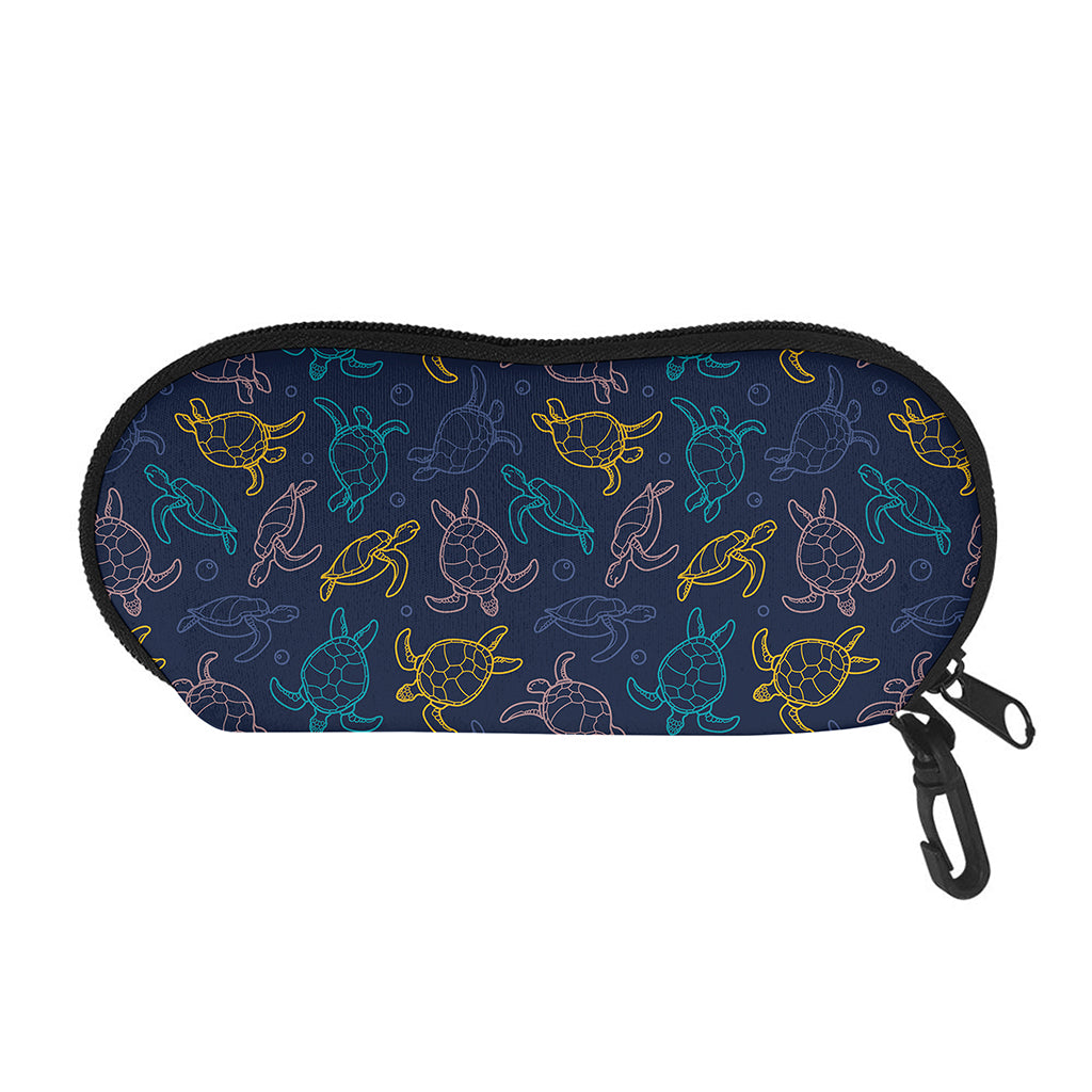 Cute Sea Turtle Pattern Print Glasses Case