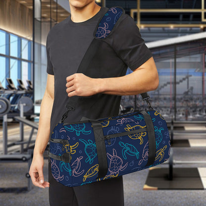 Cute Sea Turtle Pattern Print Gym Bag